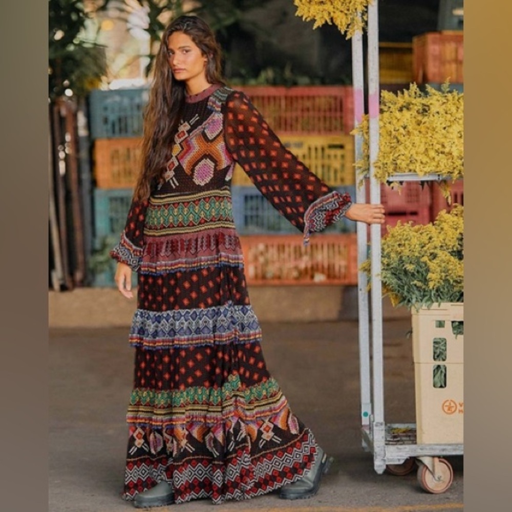 Farm Rio rauti beaded maxi dress